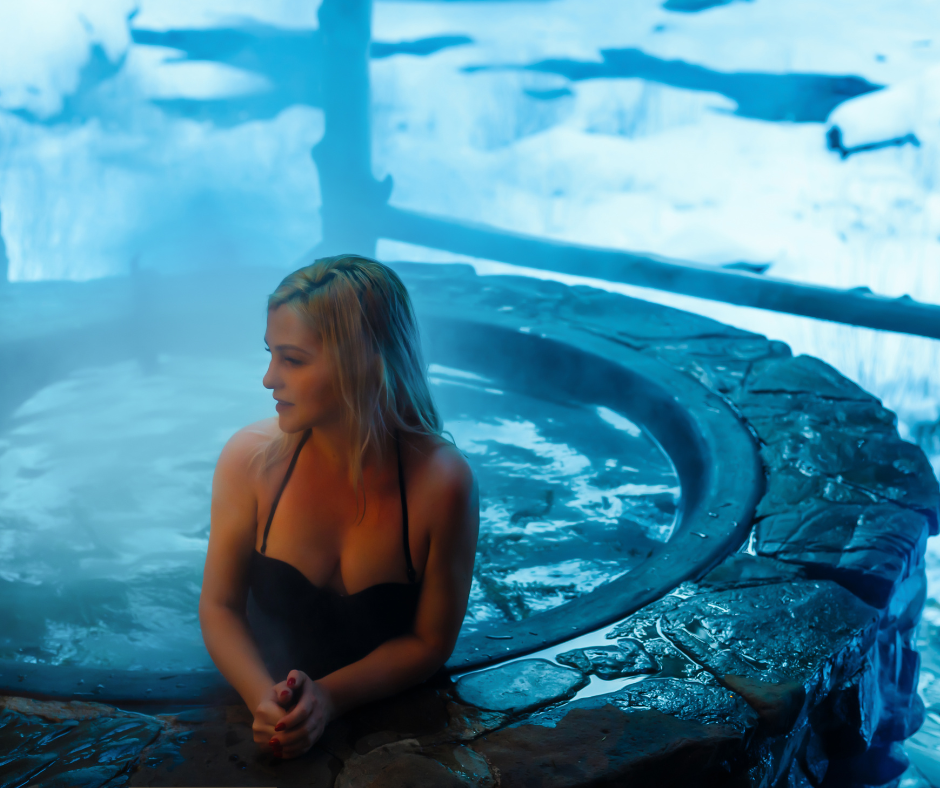 Woman in a thermal pool
