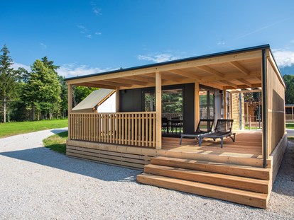 Luxuscamping - barrierefreier Zugang - Slowenien - Aurora cottage - River Camping Bled Bungalows