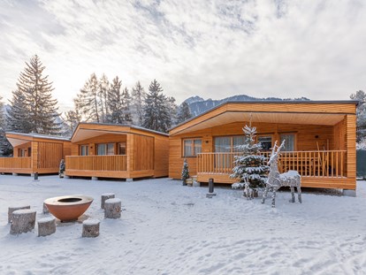 Luxuscamping - Sonnenliegen - Südtirol - Bozen - Im Winter - Camping Olympia Alpine Lodges am Camping Olympia