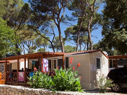 Luxuscamping - Dusche - Zadar - Šibenik - Camping Park Soline Mobilheim Shelbox Tavolara auf Camping Park Soline