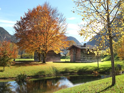 Luxuscamping - Art der Unterkunft: Hütte/POD - Tiroler Unterland - Herbst im Almdorf Grubhof im Salzburger Land - Grubhof Almhütte Almberg Alm im Almdorf Grubhof