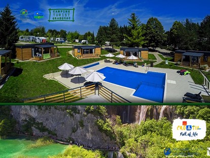 Luxuscamping - Parkplatz bei Unterkunft - Kvarner - Mobilheime und Plitvice seen - Plitvice Holiday Resort Mobilheime auf Plitvice Holiday Resort