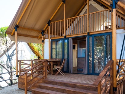 Luxury camping - TV - Maremma - Grosseto - Glamping-Zelt Safari Loft - Grundriss Dachboden - Camping Lacona Pineta Glamping Tent Safari Loft auf Camping Lacona Pineta
