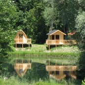 Glampingunterkunft: unsere Hütten am Campingplatz - Camping Au an der Donau: Hütten auf Camping Au an der Donau