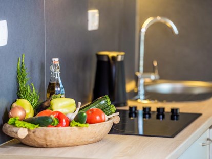 Luxuscamping - Klimaanlage - Dubrovnik - kitchen - Lavanda Camping**** Prestige Mobile Home mit Whirlpool