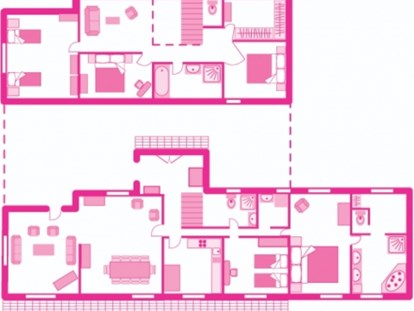 Luxuscamping - getrennte Schlafbereiche - Centre - Raumplan - Domaine des Alicourts Villa für 10 Personen auf Domaine des Alicourts