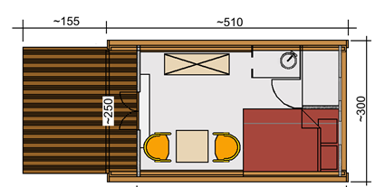 Luxuscamping - Kaffeemaschine - Plauer See - Typ Maxi Pod
Aufbaumaß: 4,20m  x 3,00m
Für 1- 3 Personen
Nichtraucher - Naturcamping Malchow Naturlodge auf Naturcamping Malchow