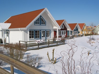 Luxuscamping - Heizung - Niedersachsen - Ferienhaus im Winter - Südsee-Camp Ferienhaus Malmö am Südsee-Camp