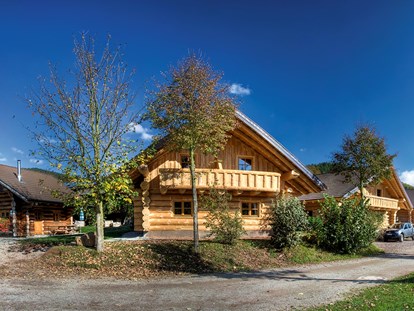 Luxuscamping - Kühlschrank - Schwarzwald - Ansicht Naturstammhäuser 1a/b  2a/b - Schwarzwälder Hof Naturstammhaus auf Schwarzwälder Hof