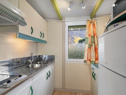 Luxuscamping - Bad und WC getrennt - Küche Hütte/bungalow - Camping de la Sarvaz Klassische Mietchalets am Camping de la Sarvaz