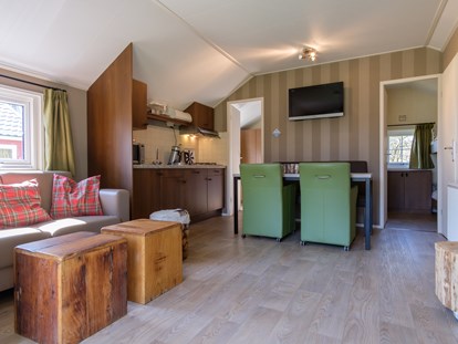 Luxuscamping - Art der Unterkunft: Bungalow - Overijssel - Wohnraum - Camping De Kleine Wolf Lodges 4 Personen auf  Camping De Kleine Wolf