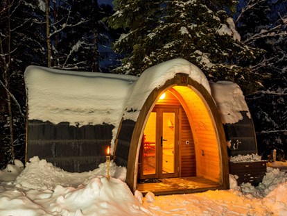 Luxuscamping - Art der Unterkunft: Hütte/POD - Goldingen - PODhouse im Winter - Camping Atzmännig PODhouse - Holziglu gross auf Camping Atzmännig