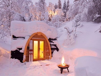 Luxuscamping - Heizung - Goldingen - PODhouse im Winter - Camping Atzmännig PODhouse - Holziglu klein auf Camping Atzmännig