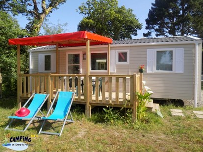Luxuscamping - Terrasse - Pays de la Loire - Camping de l’Etang Mobilheime 6-8 Personen auf Camping de l’Etang