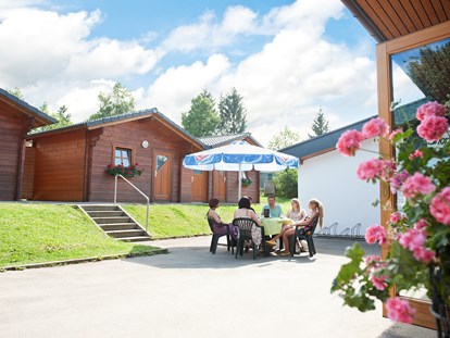 Luxuscamping - Hunde erlaubt - Region Schwaben - Camping Heidehof Blockhütte für 4 Personen am Camping Heidehof