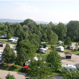 Glamping: Luftaufnahme Campingplatz - Donaupark Camping Tulln